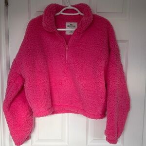 Hollister Bright Pink Fleece Jacket